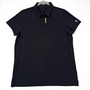 LIV Golf Polo Shirt Womens 2XL Jet Black Performance Stretch‎ Logo Athletic Fit
